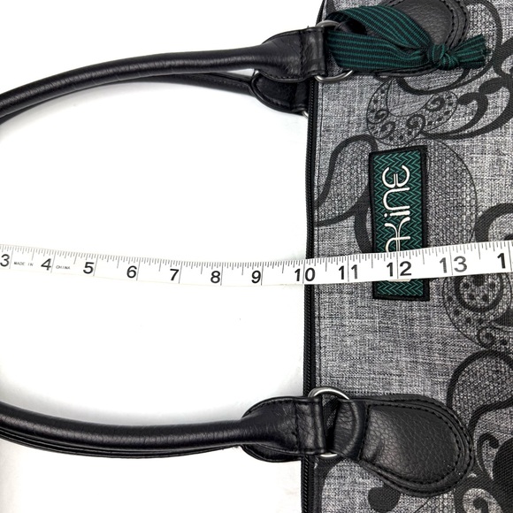 Dakine Tote Bag Gray Green Canvas Paisley Floral Packable Shoulder Bag - Picture 13 of 13